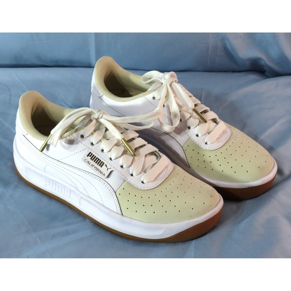 PUMA CALIFORNIA EXOTIC SNEAKERS Whisper White/Beige Gold RETRO VIBES Women's 6